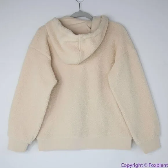 NEW Madewell (Re)sourced‎ Fleece Hooded Zip Jacket, S, NB514 - Picture 7 of 16